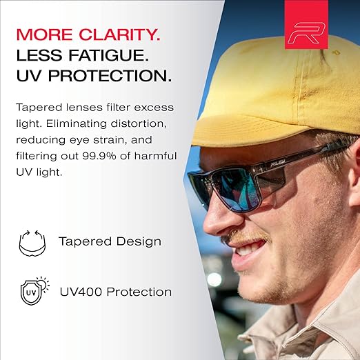 Riley Navigator X Safety Glasses – Anti-Fog, Scratch/Impact Resistant & Polarized Lenses, Lightweight Full-Frame for Work, Outdoors, & Active Lifestyles, Gray