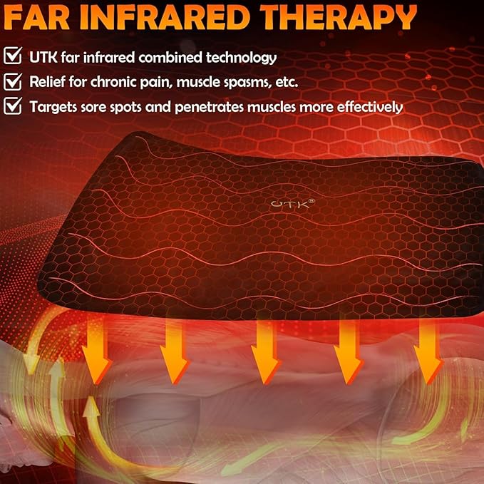 UTK Large Far Infrared Heating Pad for Back Pain Relief, Weighted Electric XL Heating Pads with Tourmaline for Neck&Shoulder, Period Cramps, Gifts for Women Mom Elder, Hot to 161℉, Auto Off, 20x24''