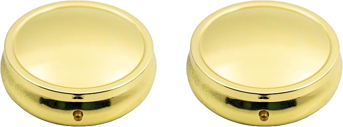 Set of 2 Circular Embossed Triple-Compartment Pocket Purse Pill Box & Organizer (Large Gold Curved)