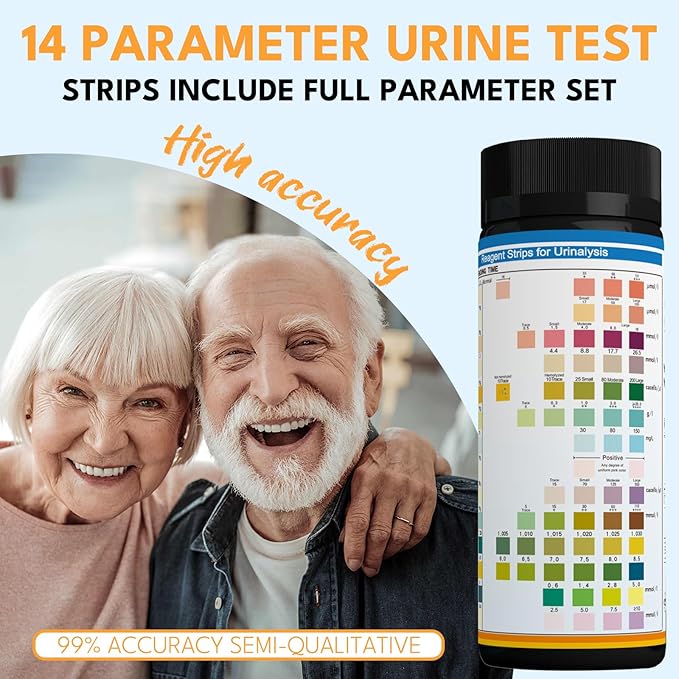 14-URS Reagent Test Strips [120 ct] for Urinalysis and Detection of UTI, LEK, Pro, Ket and More, Comprehensive Test - for Men & Women at Home Use with Reliable Results in 60 sec.