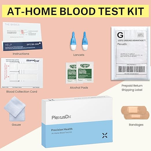 A1C Home Test Kit and Cholesterol Testing Kit | 9 Vital Biomarkers for Diabetes and Heart Health | HbA1c, Glucose, HDL, LDL, VLDL, Triglycerides | Lipids and Blood Sugar Testing Kit