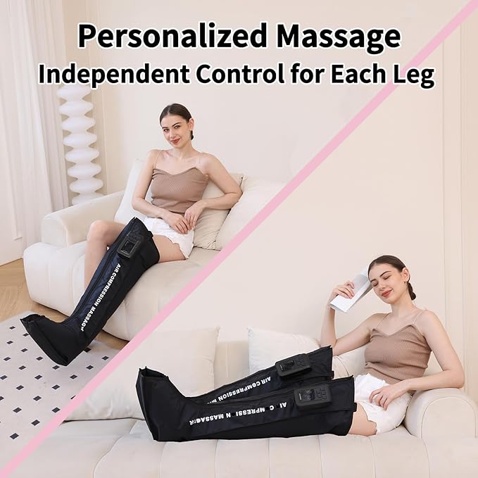 Air Compression Leg Massager，Leg Recovery Boots for Improving Circulation and Relieving Soreness FSA HSA Eligible