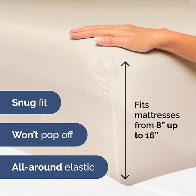 King Size 4 Piece Sheet Set - Extra Soft, Breathable & Cooling Sheets - Hotel Luxury Durable Bed Sheets for Women & Men - Deep Pockets, Easy-Fit & Wrinkle-Free Sheets - Cream Pink Oeko-Tex Bed Sheets