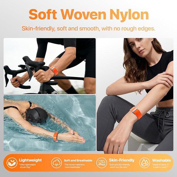 Nylon Replacement Strap Compatible with Hume Band - Breathable & Sweatproof Sport Loop for Hume Health Band - Metal Buckle & Loop Closure for Secure - Adjustable Wristband Strap for Fitness Tracker