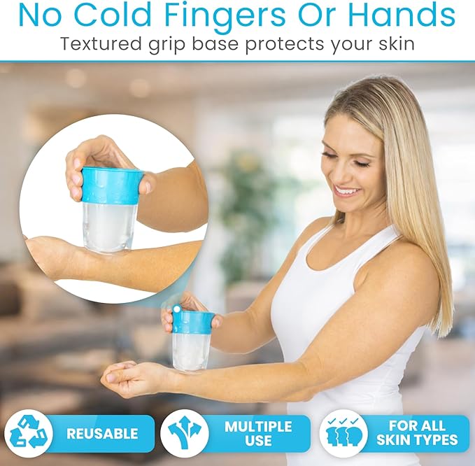 Arctic Flex Ice Roller for Face, Eyes & Neck (2 Pack) - Facial Ice Cube Roller Massager for Skin Care, Eye Bags, Migraine Pain - Reusable Silicone Ice Mold Tool Reduces Puffiness & Enhances Beauty