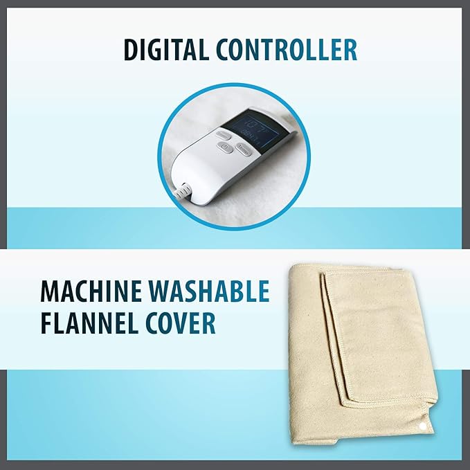 Professional Grade Heating Pad with Automatic Moist Heat by ThermoRelief, Extra HOT Heating for Deep Penetrating Heat - 2nd Gen Version (Medium Size Digital - 18" by 14")