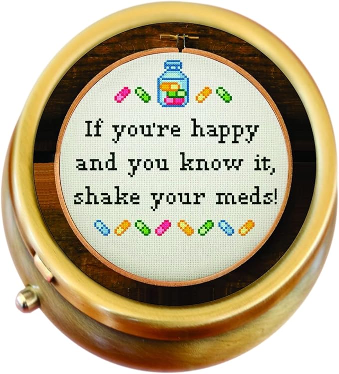 If You're Happy and You Know It Shake Your Meds Brass Pill Box