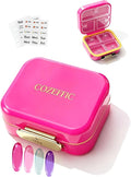 Small Pill Case Travel Pill Organizer - Moisture-Proof 7 Compartments Daily Pill Box for Purse, Pocket & Gym Bag, Secure Double Lock Medicine Vitamin Container for Supplements/Fish Oil - Hot Pink
