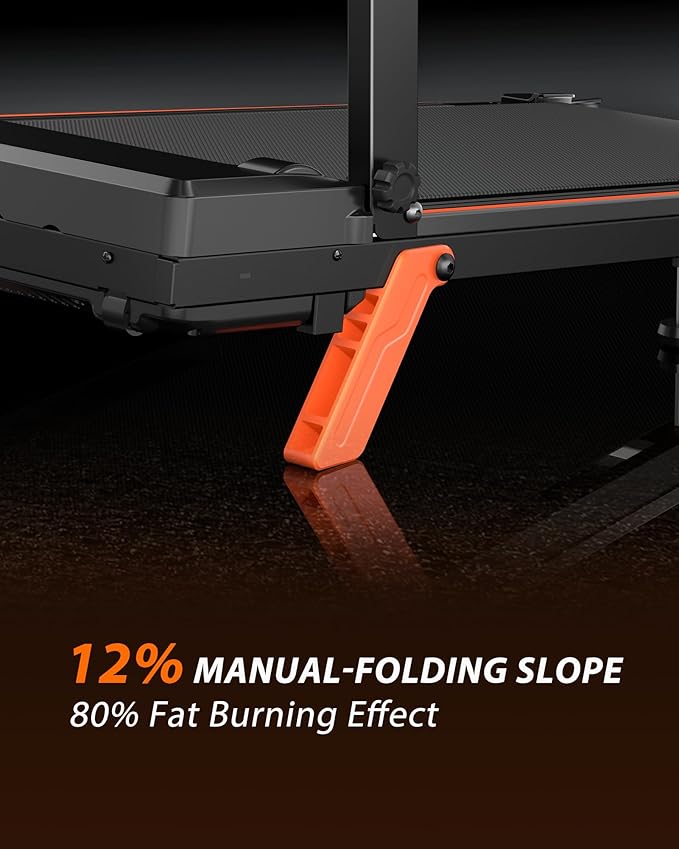 12% Incline Treadmill with Desk, 8.0MPH/3.5HP Walking Pad with Adjustable-Height Handle Bar, 300lb Weight Capacity Portable Treadmill for Home, Small Spaces,Manual Treadmills
