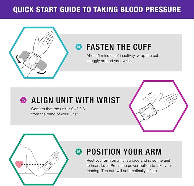 Mabis Digital Premium Wrist Blood Pressure Monitor with Automatic Wrist Cuff that Displays Blood Pressure, Pulse Rate and Irregular Heartbeat, Stores up to 120 Readings
