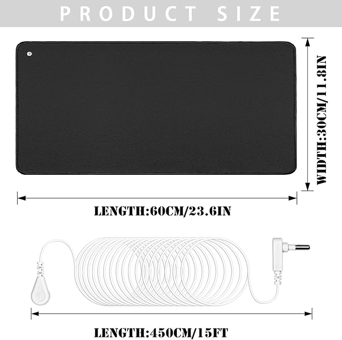 Grounding Mat Earth Connected Mat for Feet Bed Desk Better Sleep Relief Balance 11.8x23.6 Inch Foot Pad with Cord