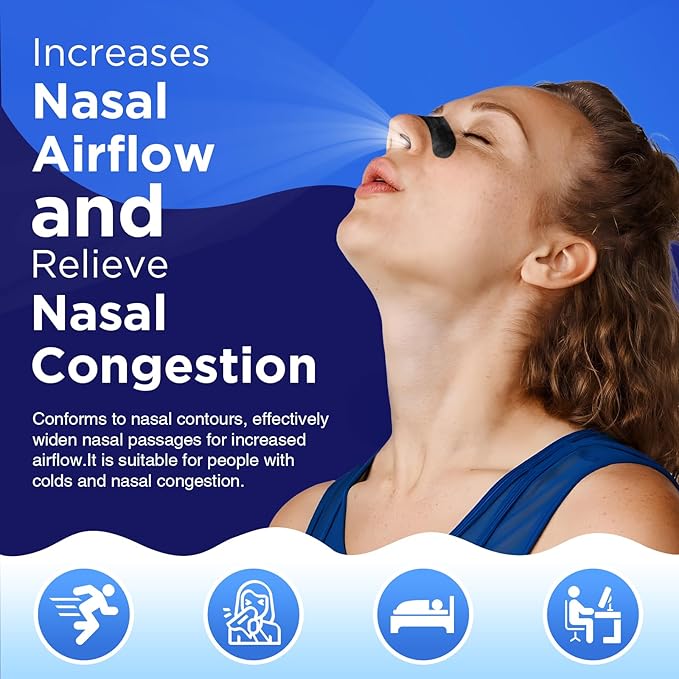 OK TAPE Nose Strips for Breathing and Snoring, 30Pcs Black, Nasal Strips for Snoring and Running, Performance Boost Snoring Solution, Help Relief Nasal Congestion and Reduce Snoring