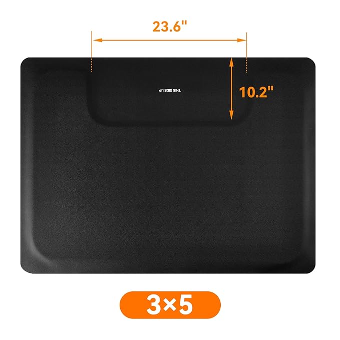 Salon Hairstylist Floor Mat Anti Fatigue for Stylist Standing 3' x 5', 5/8'' Thick Barber Floor Matt Square Base for Salon Styling Chair, Hair Cutting Hairdressing Beauty Equipment