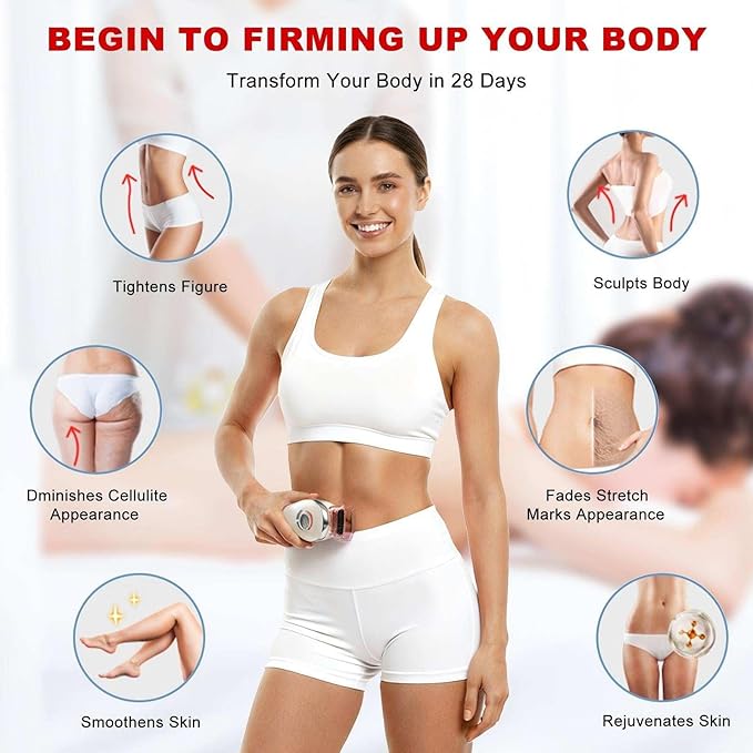 4-in-1 Electric Cellulite Massager & Body Sculpting Machine -5 Modes Adjustable, Cordless Slim-Sculpt Device for Belly, Thighs, Arms&Face- Postpartum Recovery&Cellulite Reducer&Lymphatic Drainage