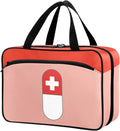 Naanle Pill Organizer Bag Travel Pill Bottle Medicine Organizer Home Storage Medication Bag for Vitamin Supplements, Pill with Cross First Aid Bag for Car Camping
