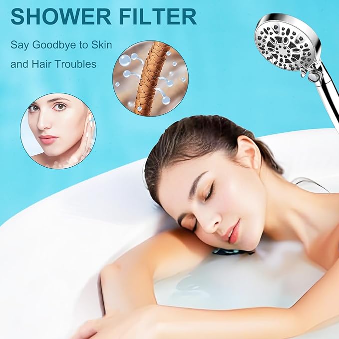 Multi-Stage Shower Filter Replacement Compatible with RexSoul Shower Filter For Handheld Shower Head, 4Pack