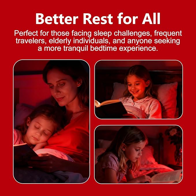 Red Night Light - 670nm Red Light Sleep Lamp for Bedside Sleep - Rechargeable Night Lamp for Bedroom - No Blue Light Lamp - Portable Rechargeable Night Lamp for Sleep, Relaxation, Yoga, Travel