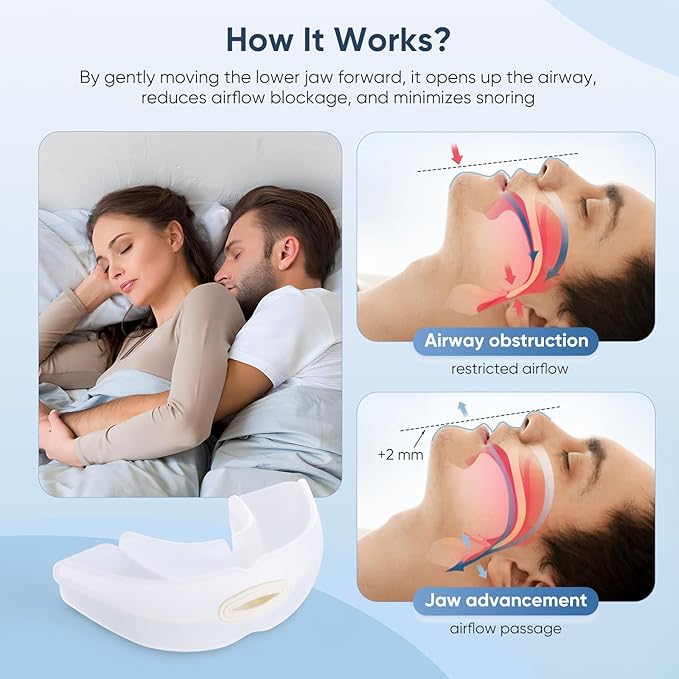 Anti-Snoring Device, Reusable Snore Stopper Anti Snoring Mouthpiece, Snoring Solution Mouthpiece Stop Snoring for Men and Women