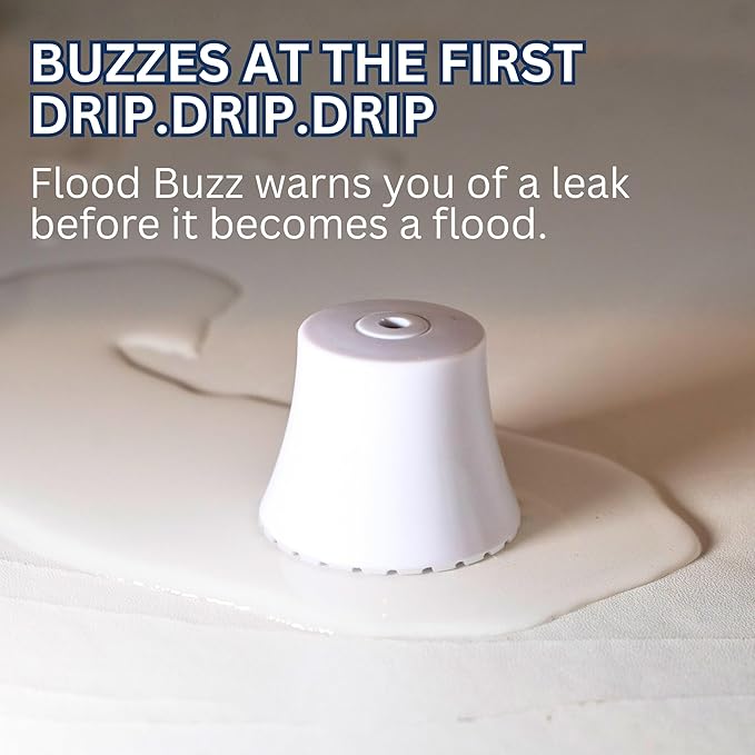 Flood Buzz Small Water Leak Alarm 3-Pack | Ready to Use, No Setup Required