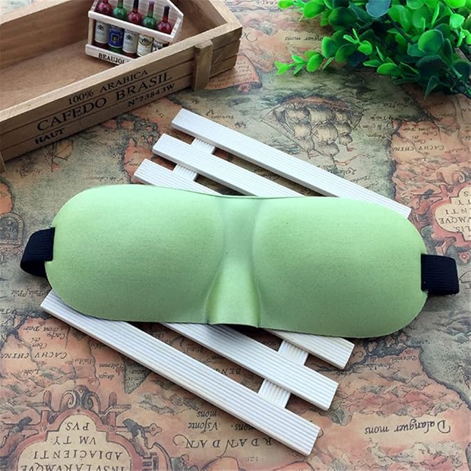 1 PCS 3D Sleep Mask for Women Men Eye Mask for Sleeping Contoured Cup Night Blindfold Mask Block Out Light for Kids Girls and Adult Green