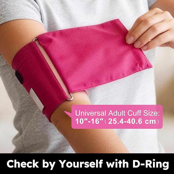 LotFancy Manual Blood Pressure Cuff Adult with D-Ring, Professional BP Cuff 10"-16", Standard Adult Size Sphygmomanometer with Carrying Case for Home Medical, Nursing Student, Doctor, Nurse, Pink
