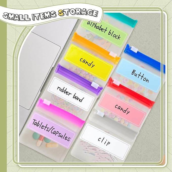 Pill Pouch Bags Reusable Travel Pill Pouches with Labels Set 35 Pcs Pill Baggies Daily Medicine Pill Organizer Small Medicine Bag Self Seal Plastic Pill Packets with Slide Lock (7 Colors)