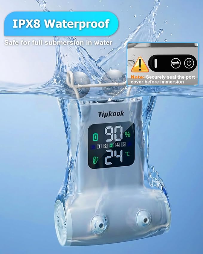Portable Bath Jets for Tub: 5-Speed Jet Spa for Bathtub with LED Display, Bath Jet/Bubble Mode, Rechargeable Bath Jets, Dual Water Outlet, IPX8 Waterproof, Ideal Gift for Home - Blue