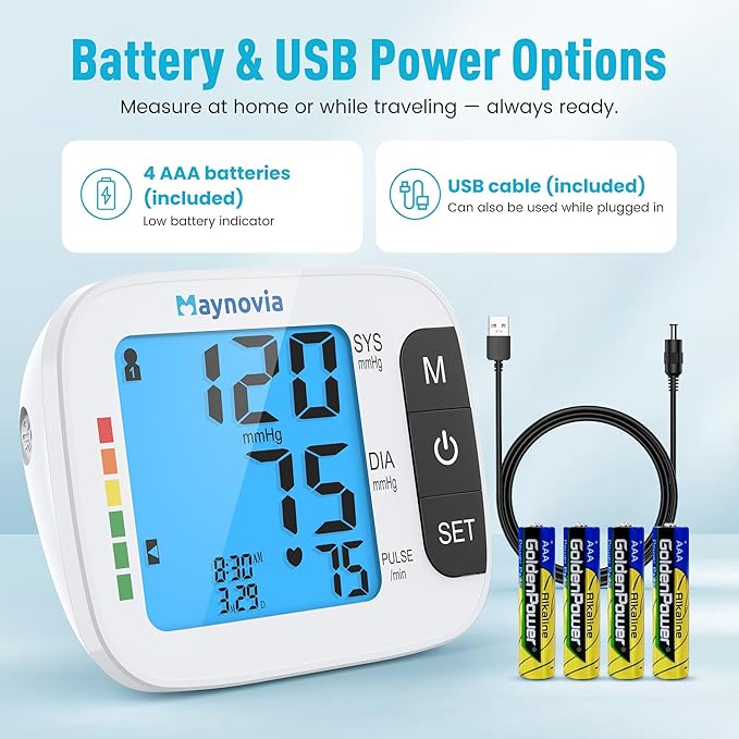 Digital Upper Arm Blood Pressure Monitor, Automatic BP Machine for Home Use with Large Backlit Display, Voice Broadcast, Irregular Heartbeat Detection, Adjustable Wide Cuff 8.6"-16.5"