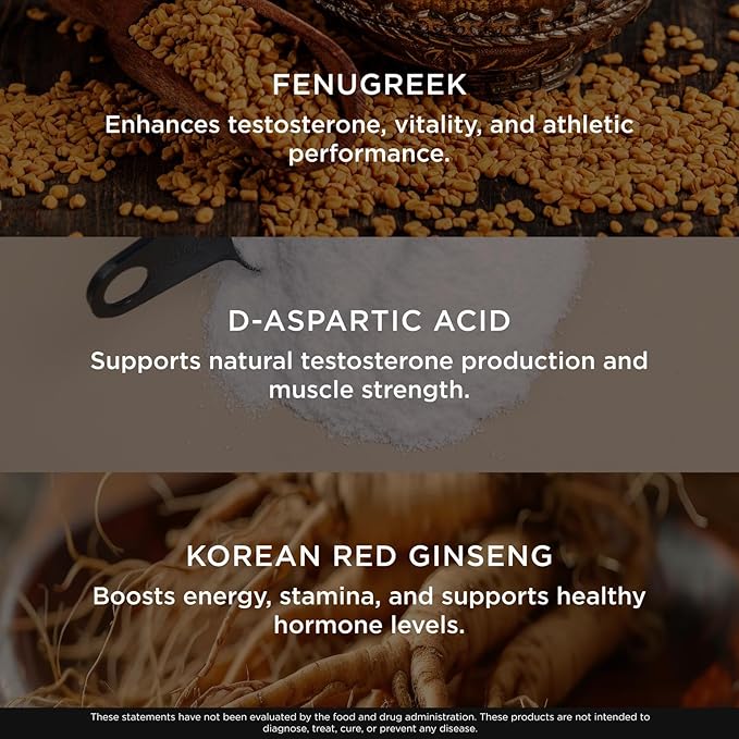 The Genius Brand Test Black Label - Testosterone Supplement for Men - Muscle Support, Energy & Performance Support - with D-Aspartic Acid, Magnesium, Korean Red Ginseng & Vitamins - 120 Capsules