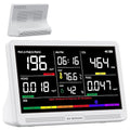bonoch Upgrade Extended 12-Hour Battery Life 16 in 1 Air Quality Monitor Indoor with 7" Display, Professional Air Quality Meter for CO2, TVOC, PM2.5, PM1.0, PM10, HCHO, Temperature Humidity AQI & Time