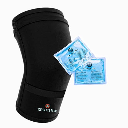 Knee Ice Pack Wrap, Compression Knee Sleeve, Reusable Hot/Cold Gel Pack Included, Heat Therapy Sleeve (X-Large)