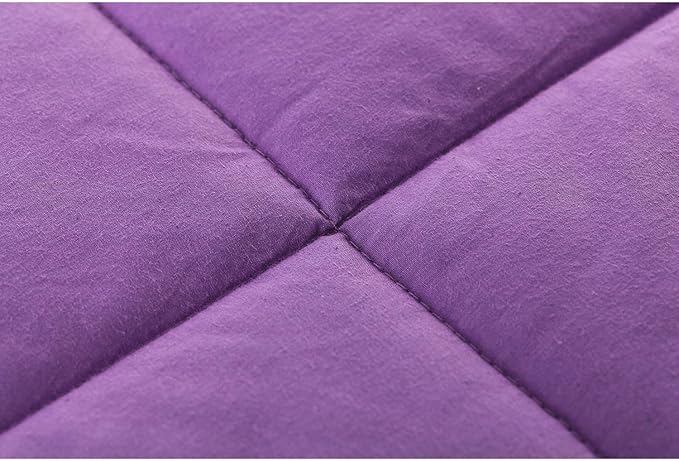 RelaxBlanket Weighted Blanket | 60''x80'',10lbs | for Individual Between 90-140 lbs | Premium Cotton Material with Glass Beads | Purple