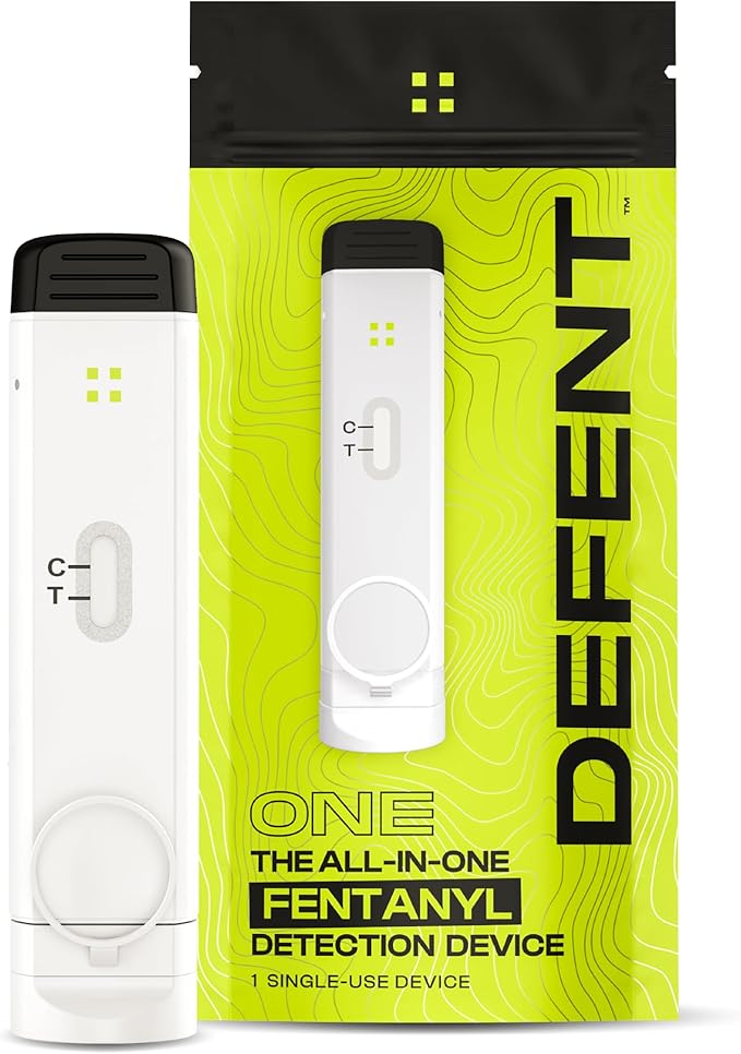 DEFENT All-in-One Fentanyl Detection Device - New & Improved, Single-Use Portable Drug Test - For Festivals, Concerts, Parties, Colleges, Parents - Use before Narcan - Alternative to Test Kit & Strips