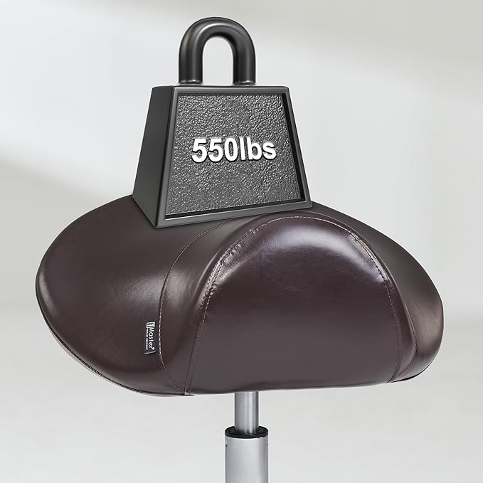 Master Massage Ergonomic Saddle Chair-Saddle Stool- Hydraulic Swivel Rolling Chair-Salon Clinical Tattoo Dentist Clinic Stool, Spas, Salons Stools, Workshop Office-Coffee