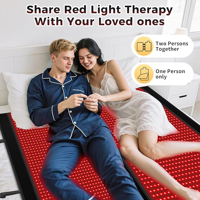 LITDUCK Body Red Light Therapy Mat, Eligible Red Light Therapy Blanket, 2in1 LEDs(660nm& 850nm), Premium Leather, Adjustable Timer & Intensity 36.3"*15.8" (2570leds)