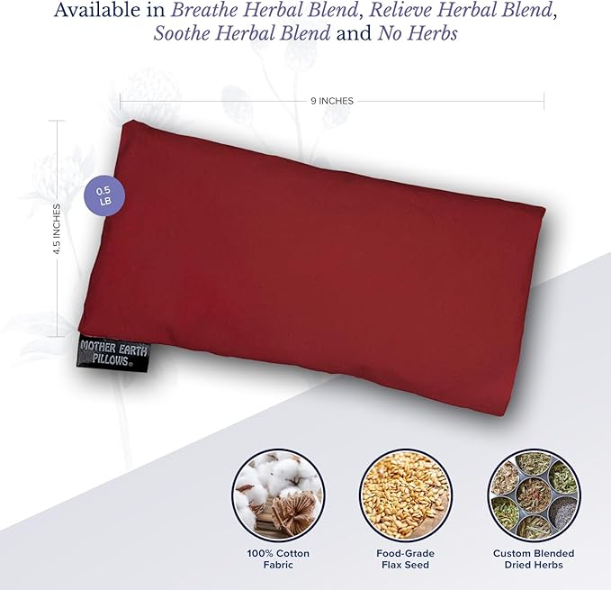 Mother Earth Pillows Therapeutic Eye Pillow (Wine - Relieve Herbal Blend)