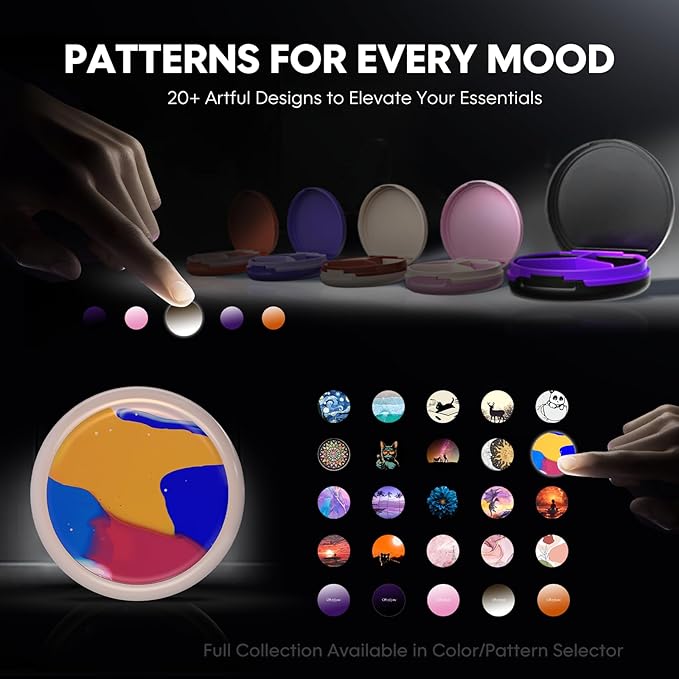 Serfeymi Small Pill Case for Purse, Unique Artistic Patterns Travel Pill Box with 4 Compartments, Portable Mini Pill Organizer for Pocket, Decorative Pill Container for Purse - White(Beach)