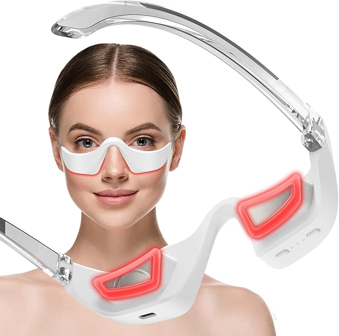 Under Eye Red Light Therapy Device,4-in-1 Red Light Therapy, Heat & Vibration, Rejuvenating Eye Care Device for Puffy Eyes & Fine Lines,USB Rechargeable(Portable)
