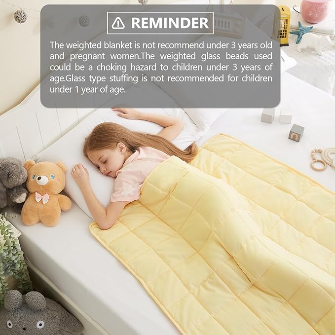 L'AGRATY Weighted Blanket - 36"x48" 3lbs Microfiber Material with Glass Beads Small Blanket for All-Season Summer Fall Winter Soft Thick
