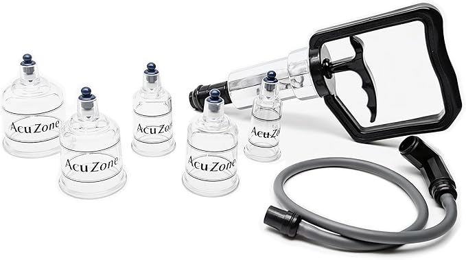 AcuZone Premium 19 Pcs Plastic Cupping Set with Extension Tube