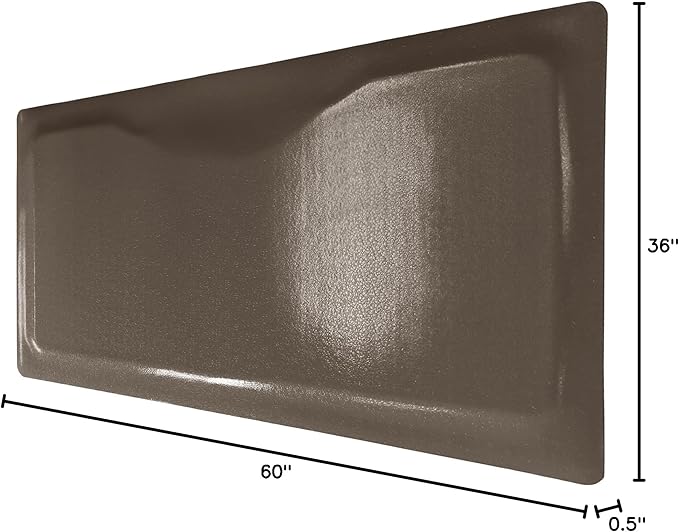 Rhino Mats, Rhino Hide Salon Mat, Non-Slip Standing Cushioned Comfort Anti-Fatigue Mat for Salon, Barbershop, or Spa (Brown Rectangle, 3' x 5' x 1/2")