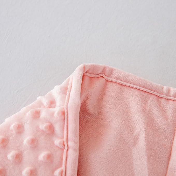 Weighted Blanket with Minky Duvet All Season,Reversible Soft Heavy Weighted Blanket for Adult Pink(7lb,40in*60in)