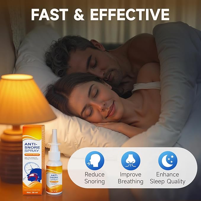 Anti Snoring Spray -Anti Snoring Devices, Snore Calming Solution to Help Clear Throat & Airway, Anti snoring Supporter for Better Sleep, 30ml