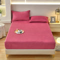 ZIQINPSQ Coral Velvet Fitted Sheet-Thickened Cold-Resistant and Warm Bed Sheets-Soft Velvet Fleece Fitted Sheets with-Elastic All Around. (PaleVioletRed, California King)