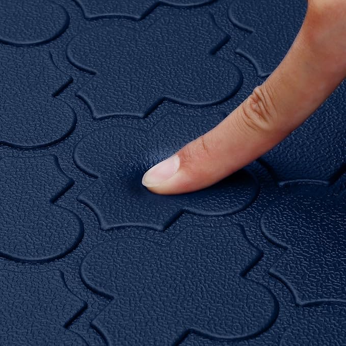 WISELIFE Kitchen Mat Cushioned Anti Fatigue Floor Mat,Thick Non Slip Water Resistant Kitchen Rugs and Mats,Heavy Duty Foam Standing Mat for Kitchen,Floor,Office,Desk,Sink(Blue)