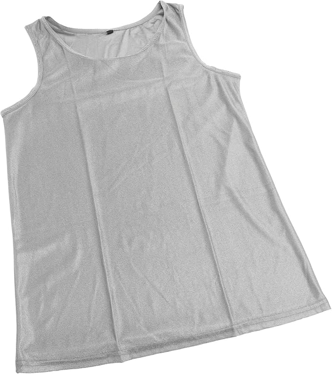 Fafeicy EMF Protection Vest, Unisex Sleeveless Shirt, Silver Fiber and Cotton, XL, for Shopping and Office Work