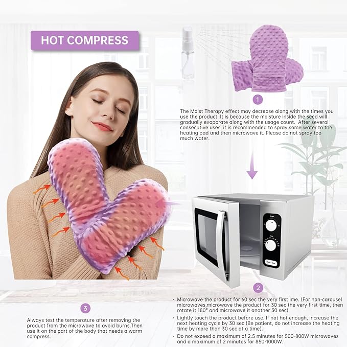 Microwavable Therapy Mittens with Arthritis Compression Gloves,Moist Heat Therapy Relief for Hands and Fingers of Stiff Joints, Trigger Finger, Inflammation, Raynaud's, Carpal Tunnel (Lavender)