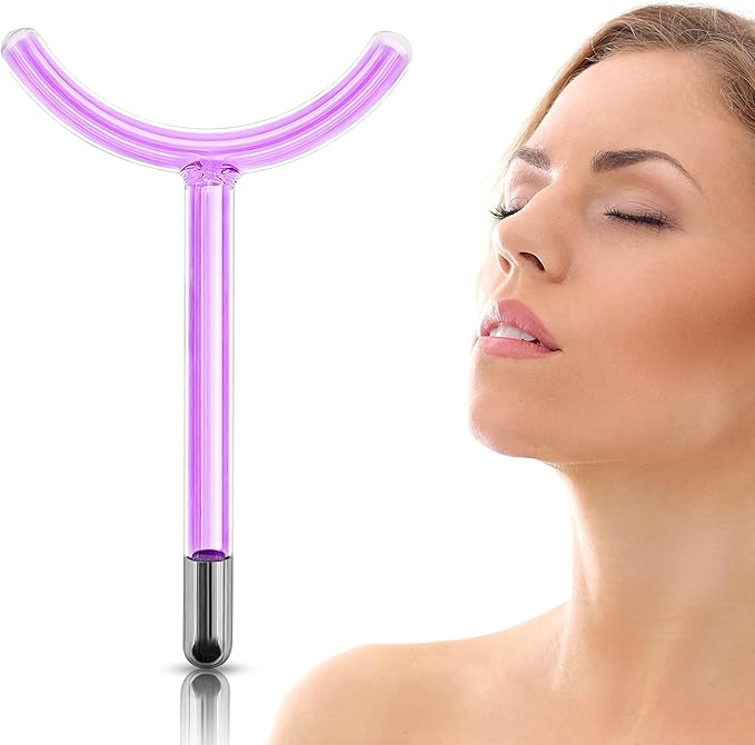 Electrode Wand Glass Tube Handheld Spare Parts for Hi Frequency Instrument Elitzia ETHB01 (Purple Y Shape)