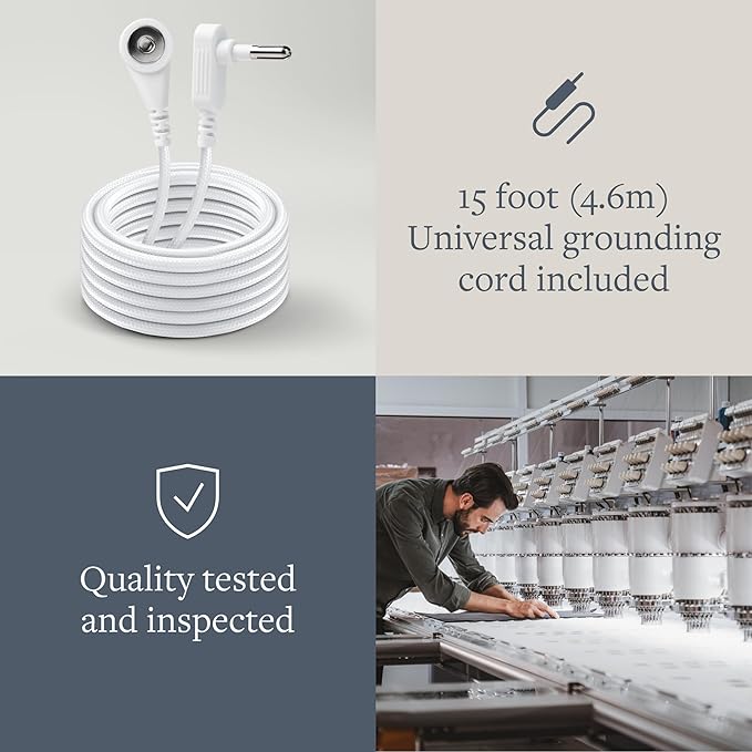 GroundLuxe Organic Grounding Pillowcase in Beige - Queen Size