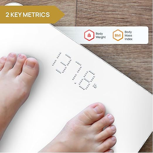 INEVIFIT Smart Bathroom Scale, Highly Accurate Bluetooth Digital Bathroom Body Weight Scale, Precisely Measures Weight & BMI for Unlimited Users